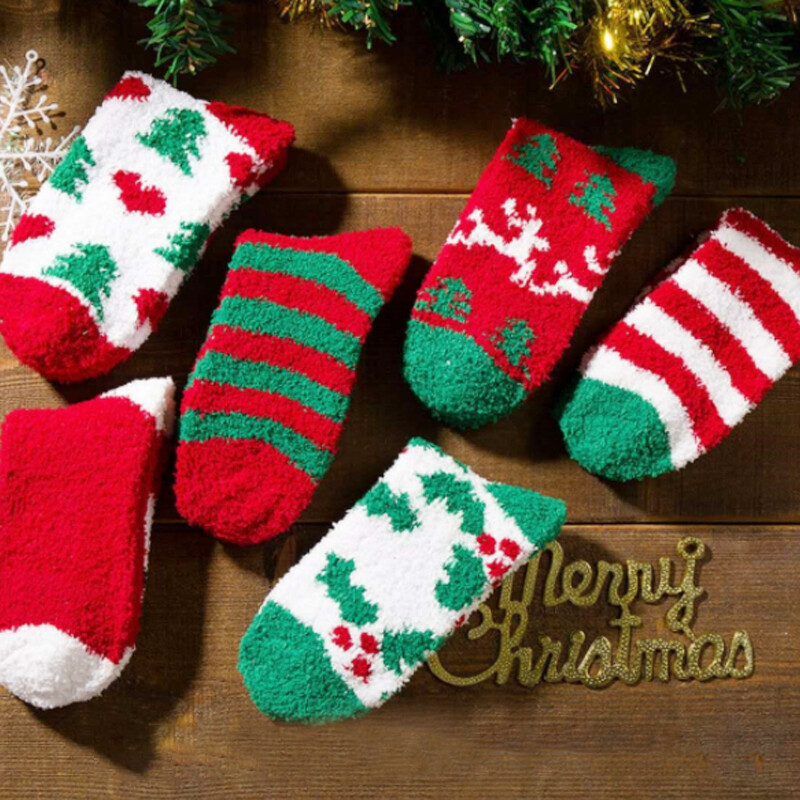 5 Pairs Women's Christmas Fluffy Bed Socks – Soft Cosy Lounge Slipper Socks Gift Set - Image 5
