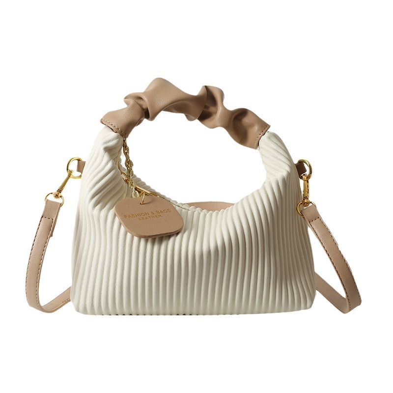 Pleated Crossbody Bag for Women – Soft PU Leather Shoulder Bag - Image 9