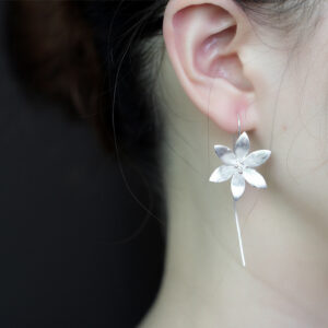Lotus Flower Drop Earrings – Women's Elegant Fashion Earrings