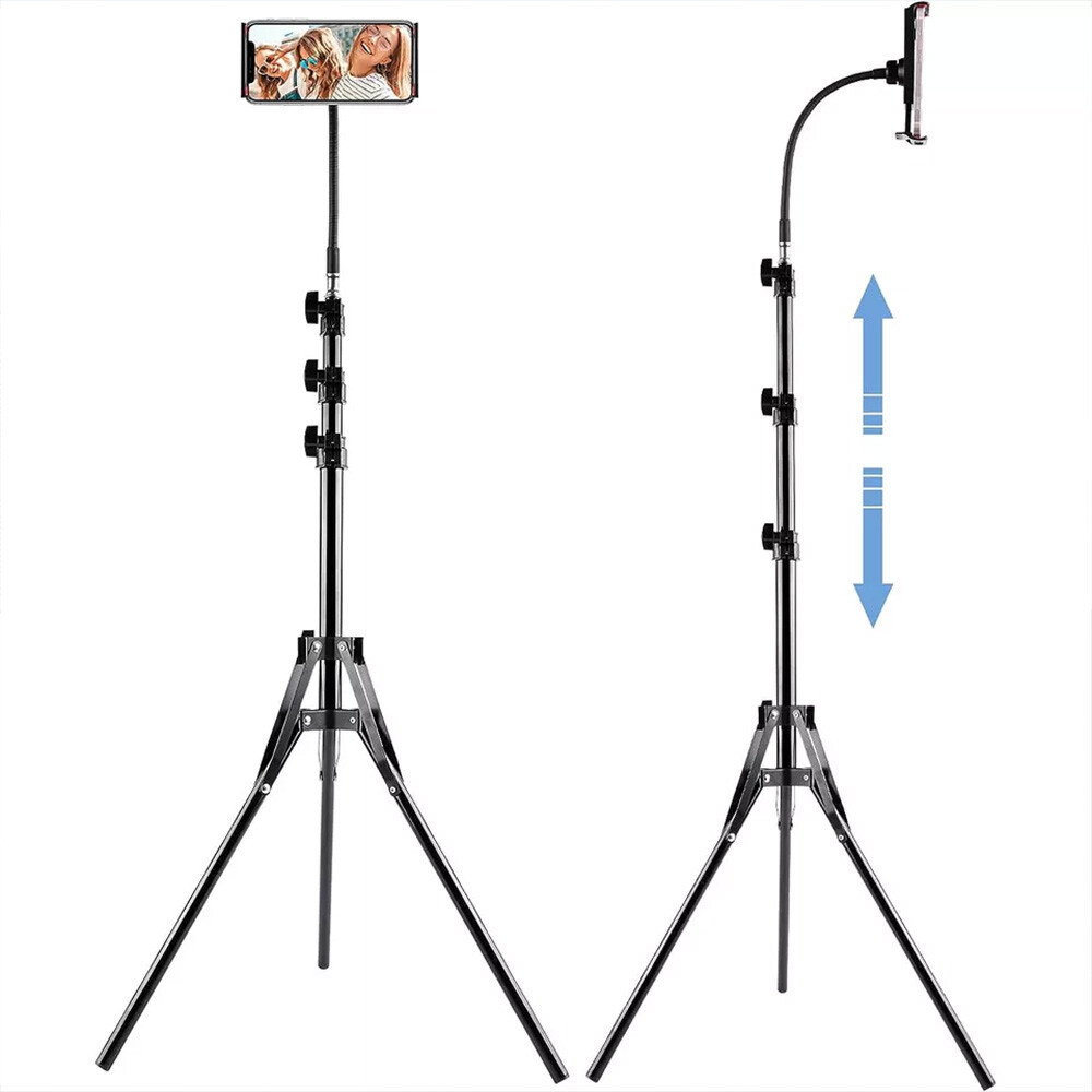 190cm Tall Phone Tripod Stand – Flexible Gooseneck Holder for Video & Live Streaming