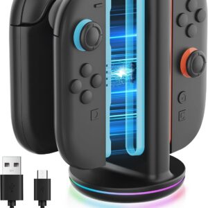 Charging Dock for Switch 2 Joy-Con Controllers โ Fast Charging Station with RGB Light