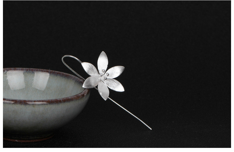 Lotus Flower Drop Earrings – Women's Elegant Fashion Earrings - Image 2
