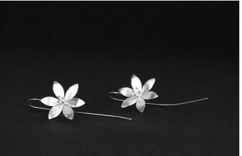 Lotus Flower Drop Earrings – Women's Elegant Fashion Earrings - Image 3