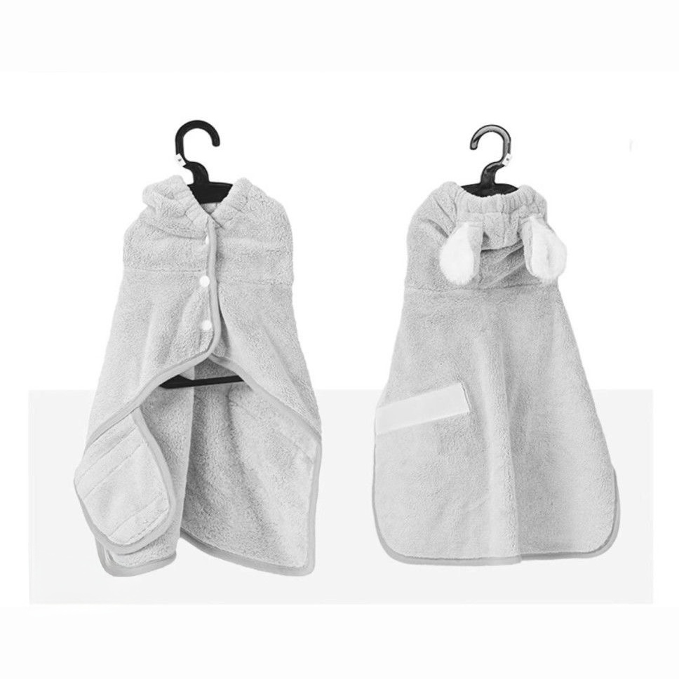 Absorbent Dog Bathrobe Towel – Quick-Dry Drying Coat for Small Dogs & Cats - Image 3