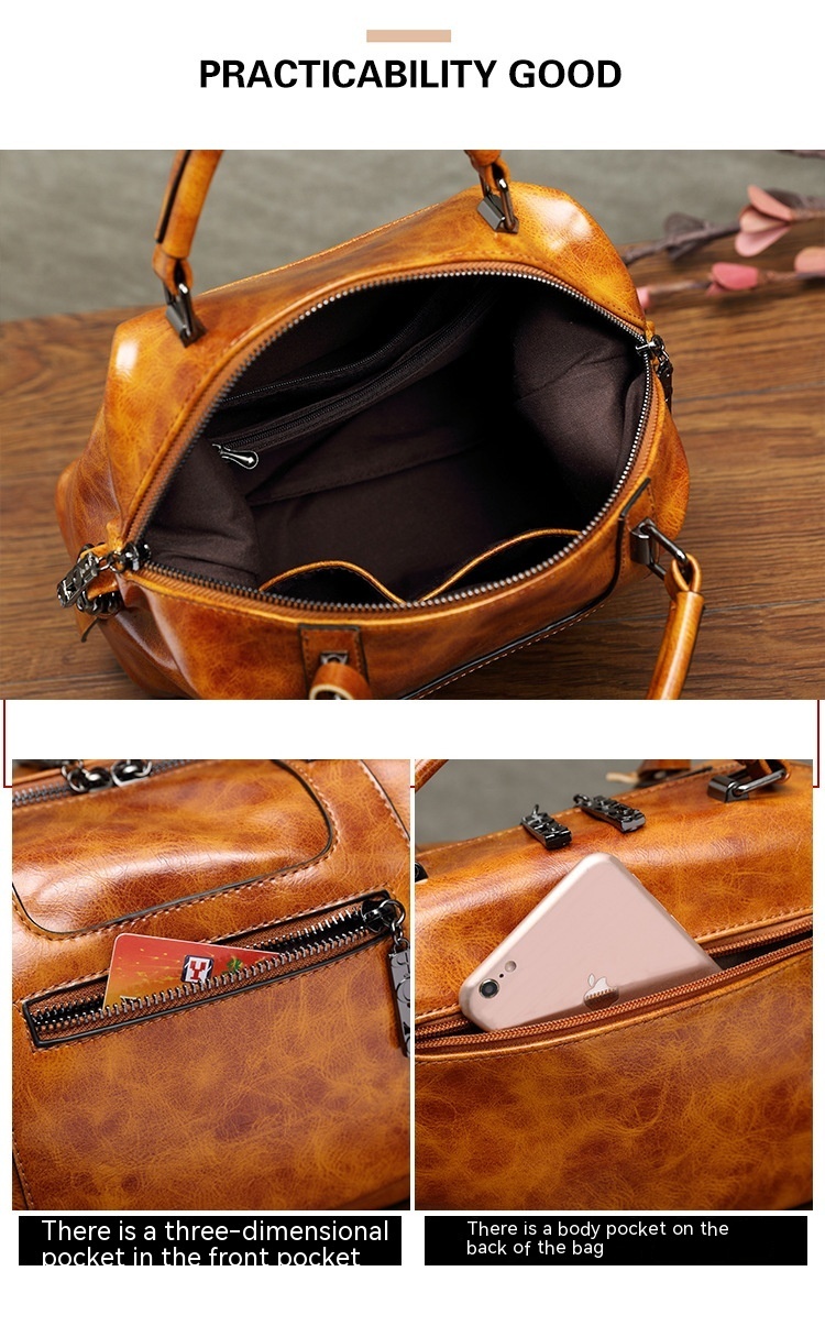 Women's Retro Handbag – Vintage Top Handle Crossbody Bag - Image 4