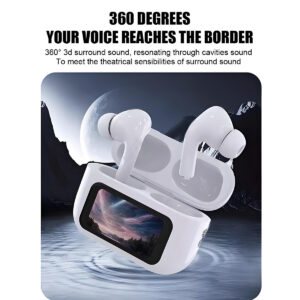 Wireless Earbuds with LCD Touch Screen Case – Bluetooth 5.4