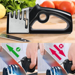 4-in-1 Kitchen Knife Sharpener – Diamond & Ceramic Sharpening Stages