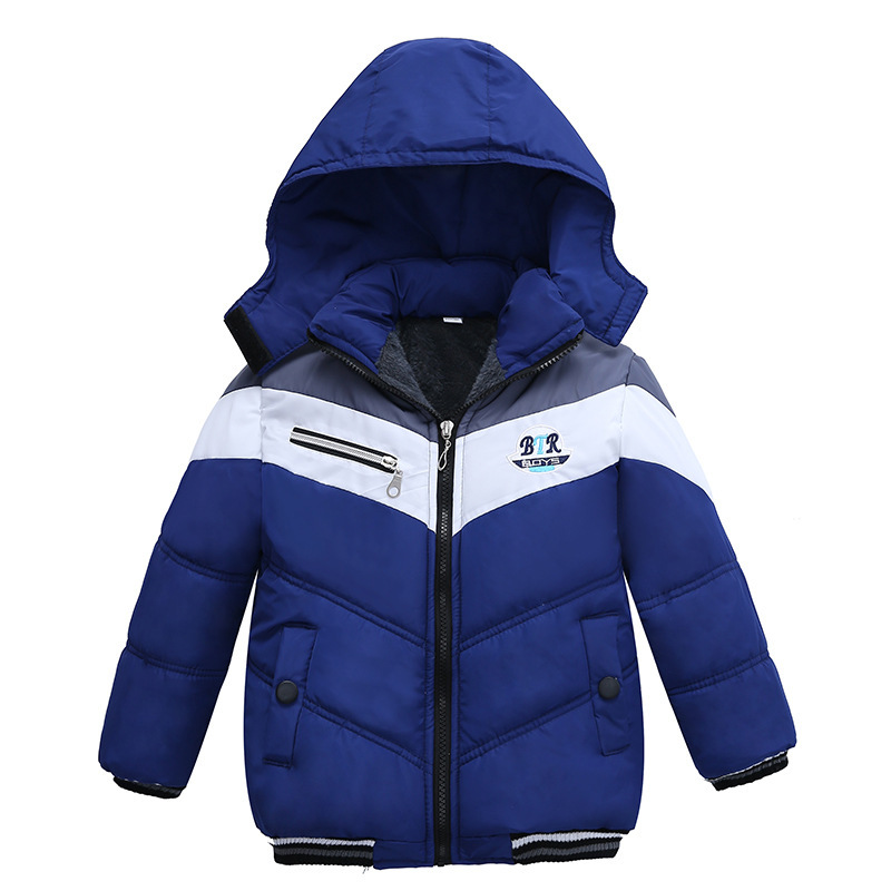 Boys' Hooded Padded Winter Jacket – Warm Long Sleeve Coat