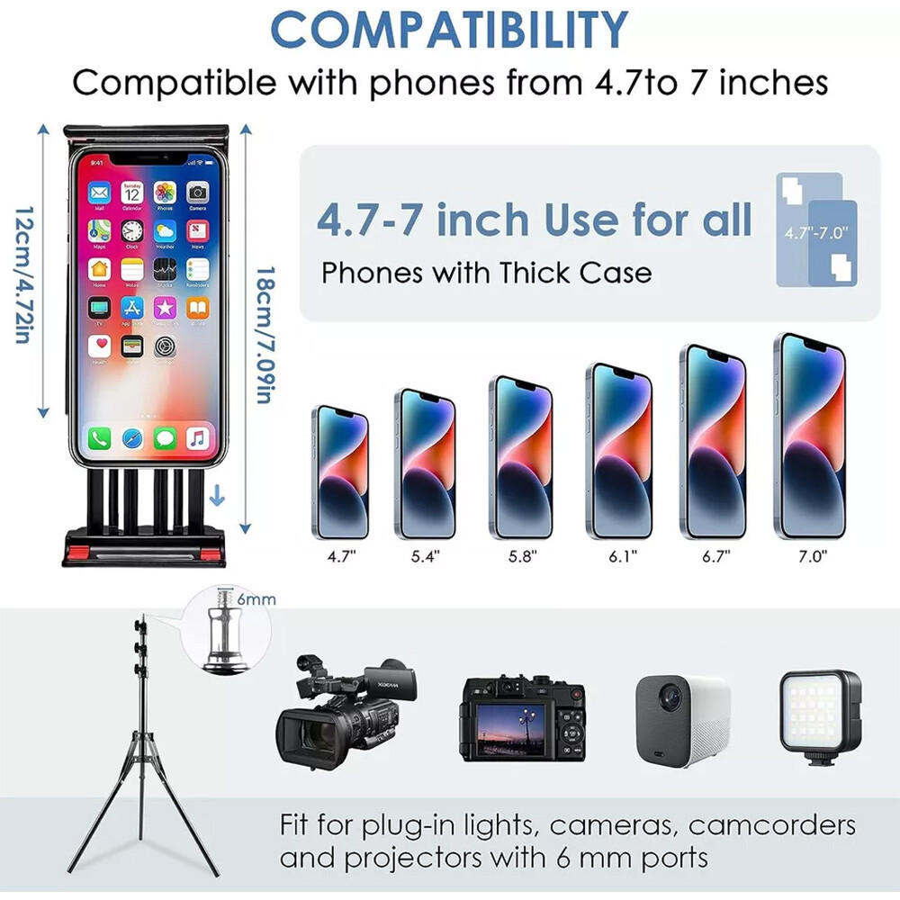 190cm Tall Phone Tripod Stand – Flexible Gooseneck Holder for Video & Live Streaming - Image 9