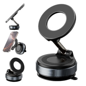360° Magnetic Phone Holder – Vacuum Suction Base, Foldable