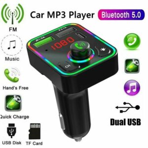 Car Bluetooth FM Transmitter (2 Pack) – USB Fast Charger & Hands-Free Calls