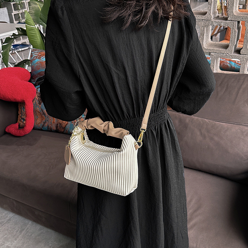 Pleated Crossbody Bag for Women – Soft PU Leather Shoulder Bag - Image 10