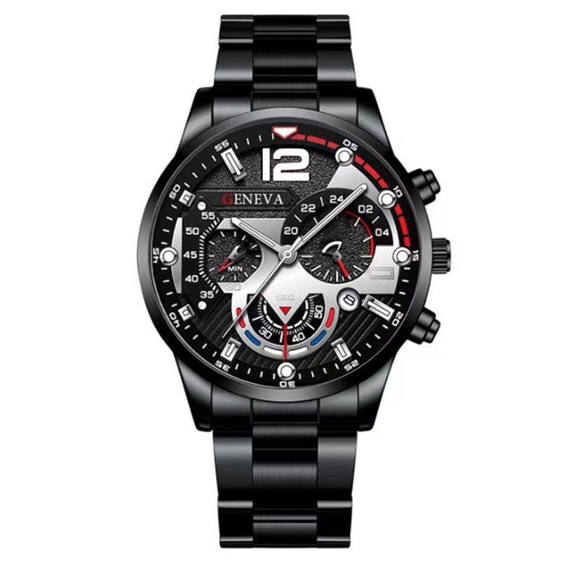 Men's Quartz Watch & Bracelet Gift Set – Stainless Steel Strap - Image 6