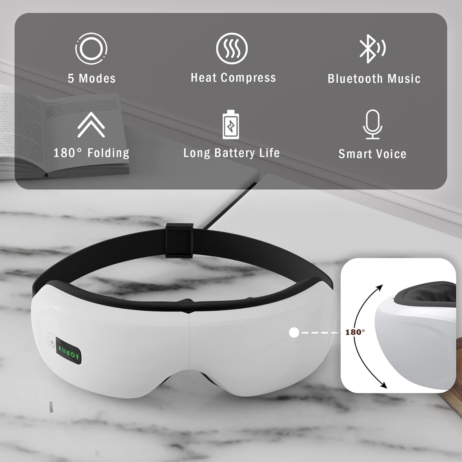 Electric Smart Eye Massager with Heat, Vibration & Air Compression
