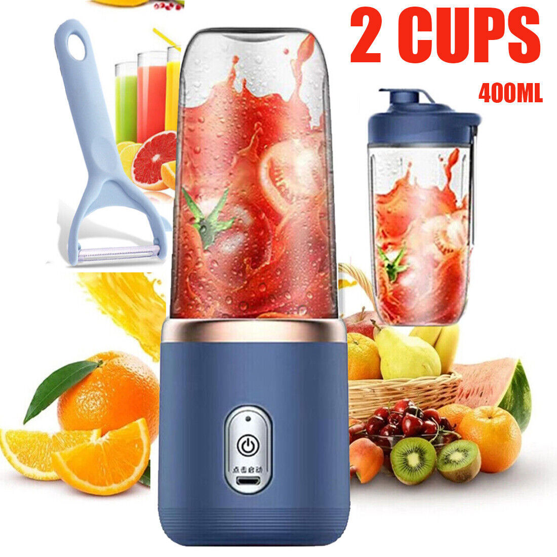 Portable Blender – USB Rechargeable Personal Smoothie & Juice Maker